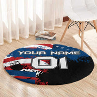 BMX Life Graphic Round Carpet with American Flag and Custom Rider Number Design - Wonder Print Shop