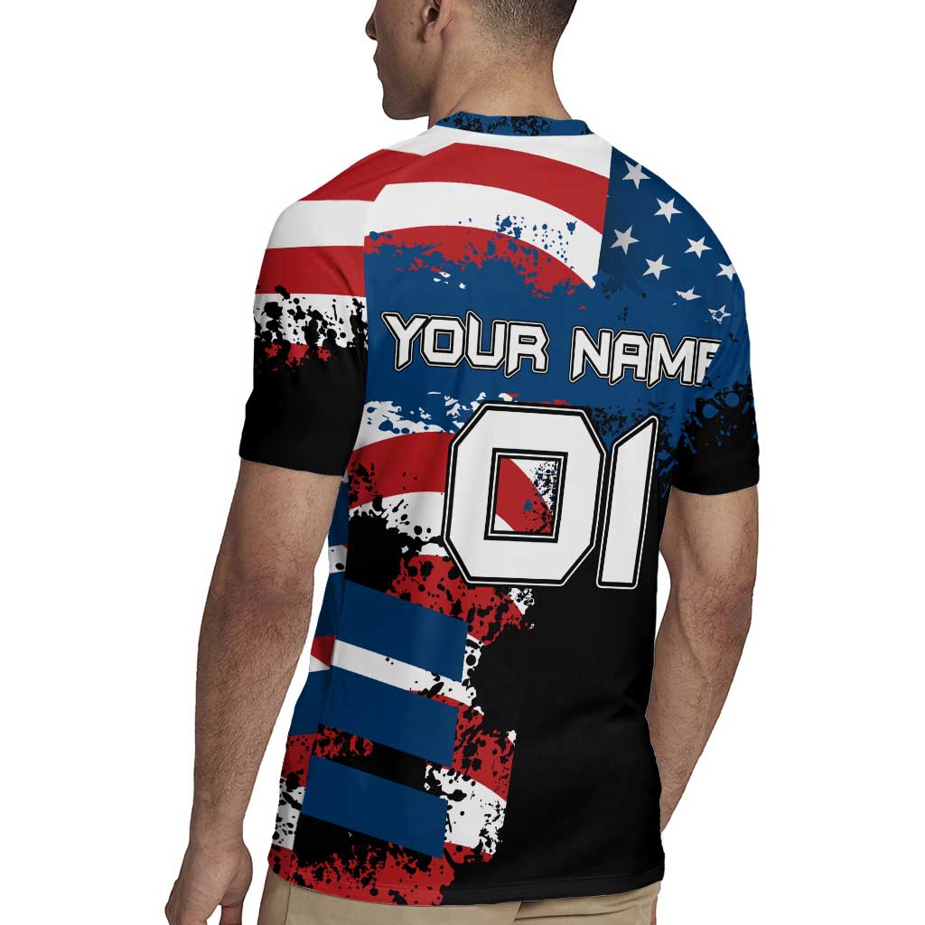 BMX Life Graphic Rugby Jersey with American Flag and Custom Rider Number Design - Wonder Print Shop