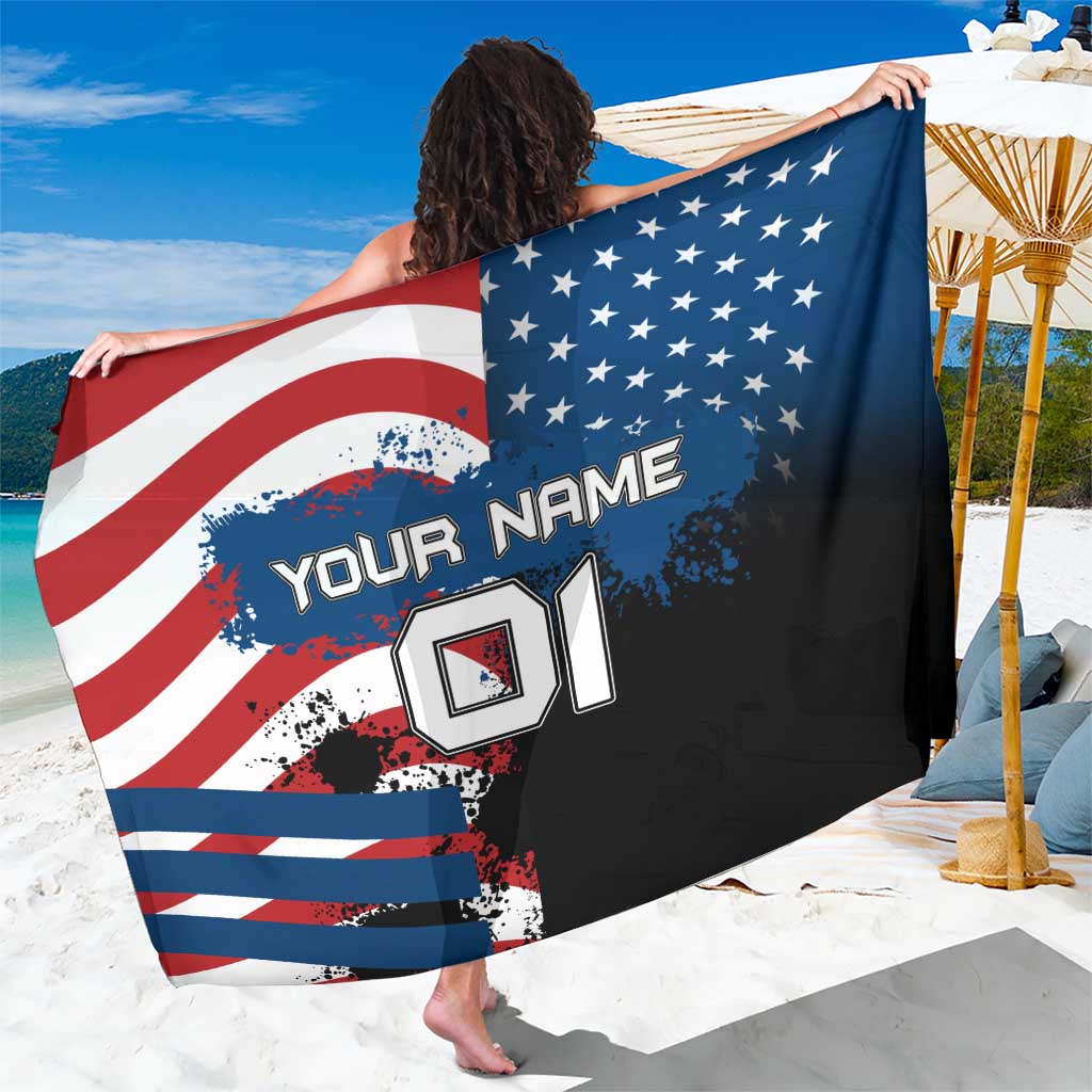 BMX Life Graphic Sarong with American Flag and Custom Rider Number Design - Wonder Print Shop