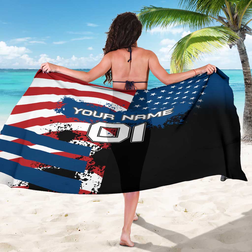 BMX Life Graphic Sarong with American Flag and Custom Rider Number Design - Wonder Print Shop
