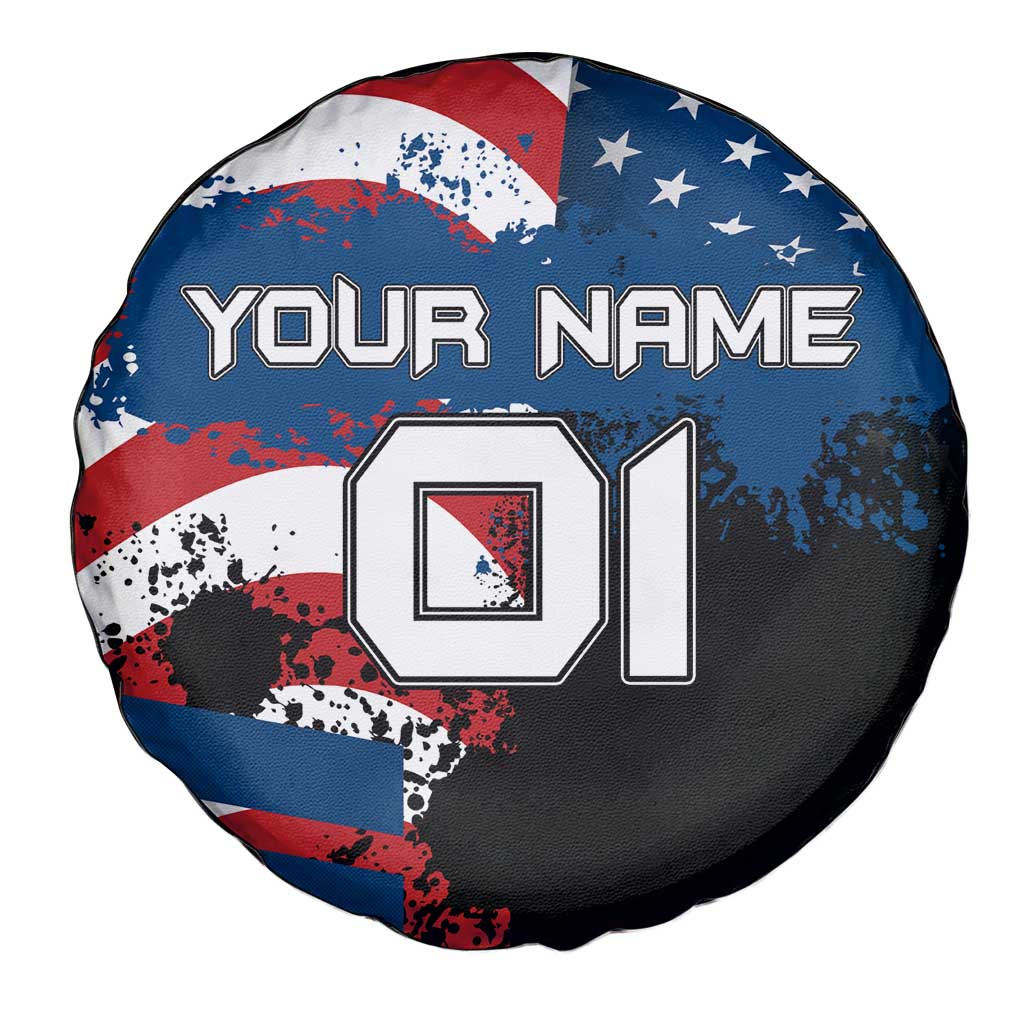 BMX Life Graphic Spare Tire Cover with American Flag and Custom Rider Number Design - Wonder Print Shop