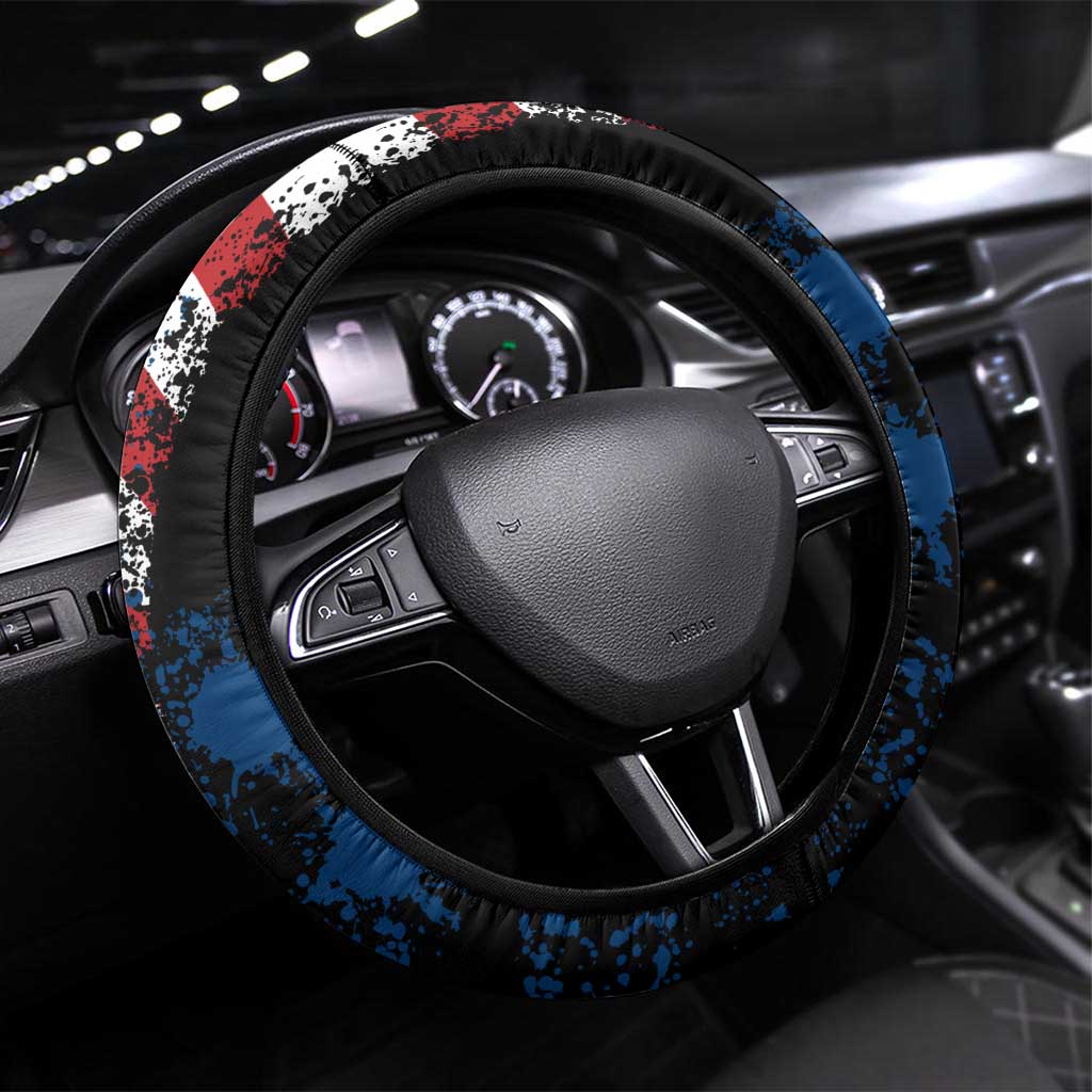 BMX Life Graphic Steering Wheel Cover with American Flag and Rider Number Design - Wonder Print Shop