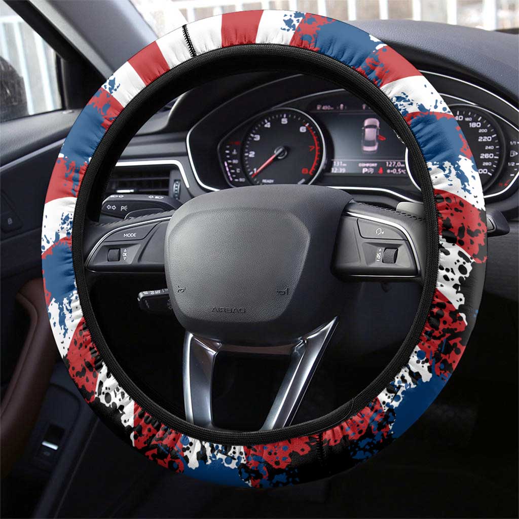 BMX Life Graphic Steering Wheel Cover with American Flag and Rider Number Design - Wonder Print Shop