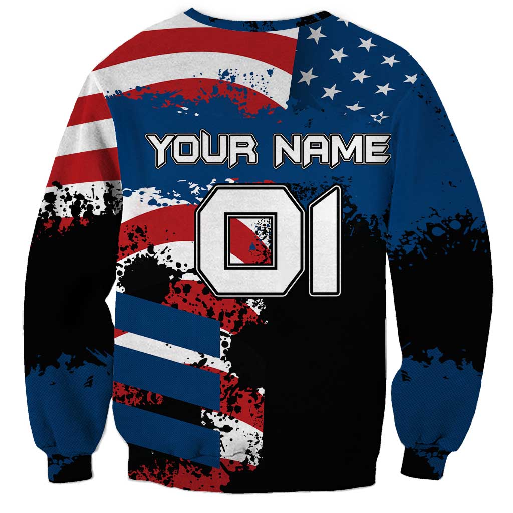 BMX Life Graphic Sweatshirt with American Flag and Custom Rider Number Design - Wonder Print Shop