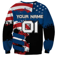 BMX Life Graphic Sweatshirt with American Flag and Custom Rider Number Design - Wonder Print Shop