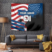 BMX Life Graphic Tapestry with American Flag and Custom Rider Number Design - Wonder Print Shop
