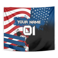 BMX Life Graphic Tapestry with American Flag and Custom Rider Number Design - Wonder Print Shop
