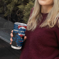 BMX Life Graphic Tumbler Cup with American Flag and Custom Rider Number Design - Wonder Print Shop