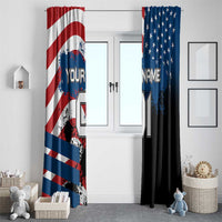 BMX Life Graphic Window Curtain with American Flag and Custom Rider Number Design - Wonder Print Shop