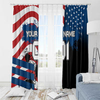 BMX Life Graphic Window Curtain with American Flag and Custom Rider Number Design - Wonder Print Shop