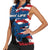 BMX Life Graphic Women Sleeveless Polo Shirt with American Flag and Custom Rider Number Design - Wonder Print Shop