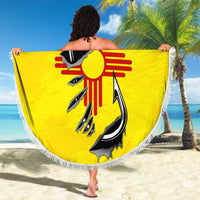 New Mexico Zia Symbol Fish Hook Beach Blanket Torn Fishing Graphic and Custom Name Design - Wonder Print Shop