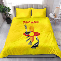 New Mexico Zia Symbol Fish Hook Bedding Set Torn Fishing Graphic and Custom Name Design - Wonder Print Shop