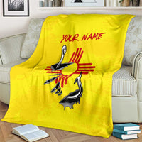 New Mexico Zia Symbol Fish Hook Blanket Torn Fishing Graphic and Custom Name Design - Wonder Print Shop