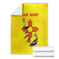 New Mexico Zia Symbol Fish Hook Blanket Torn Fishing Graphic and Custom Name Design - Wonder Print Shop