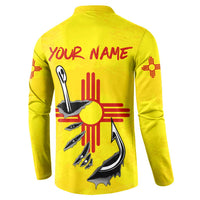 New Mexico Zia Symbol Fish Hook Button Sweatshirt Torn Fishing Graphic and Custom Name Design - Wonder Print Shop
