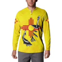 New Mexico Zia Symbol Fish Hook Button Sweatshirt Torn Fishing Graphic and Custom Name Design - Wonder Print Shop