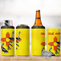 New Mexico Zia Symbol Fish Hook 4 in 1 Can Cooler Tumbler Torn Fishing Graphic and Custom Name Design - Wonder Print Shop