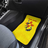 New Mexico Zia Symbol Fish Hook Car Mats Torn Fishing Graphic and Custom Name Design - Wonder Print Shop