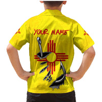 New Mexico Zia Symbol Fish Hook Family Matching Mermaid Dress and Hawaiian Shirt Torn Fishing Graphic and Custom Name Design - Wonder Print Shop