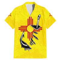 New Mexico Zia Symbol Fish Hook Family Matching Mermaid Dress and Hawaiian Shirt Torn Fishing Graphic and Custom Name Design - Wonder Print Shop