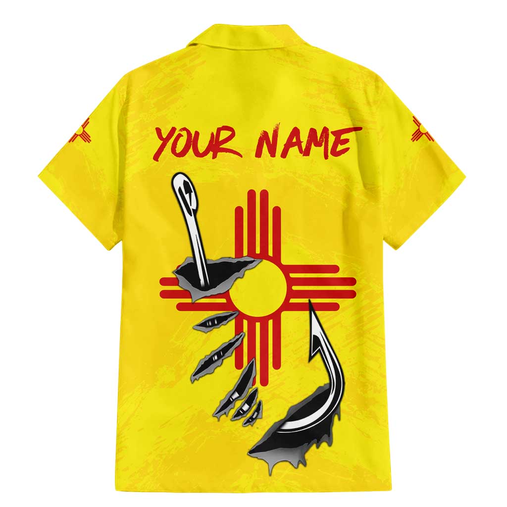 New Mexico Zia Symbol Fish Hook Family Matching Mermaid Dress and Hawaiian Shirt Torn Fishing Graphic and Custom Name Design - Wonder Print Shop