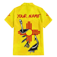 New Mexico Zia Symbol Fish Hook Family Matching Mermaid Dress and Hawaiian Shirt Torn Fishing Graphic and Custom Name Design - Wonder Print Shop