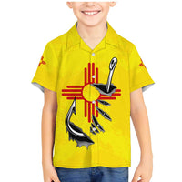 New Mexico Zia Symbol Fish Hook Family Matching Mermaid Dress and Hawaiian Shirt Torn Fishing Graphic and Custom Name Design - Wonder Print Shop