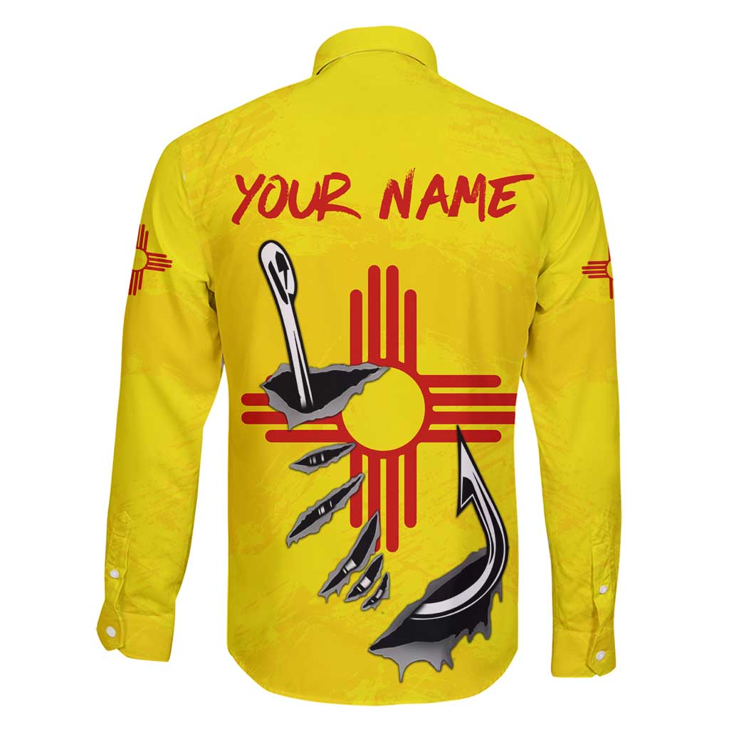New Mexico Zia Symbol Fish Hook Family Matching Puletasi and Hawaiian Shirt Torn Fishing Graphic and Custom Name Design - Wonder Print Shop