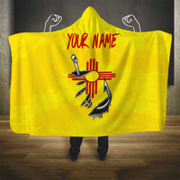 New Mexico Zia Symbol Fish Hook Hooded Blanket Torn Fishing Graphic and Custom Name Design - Wonder Print Shop