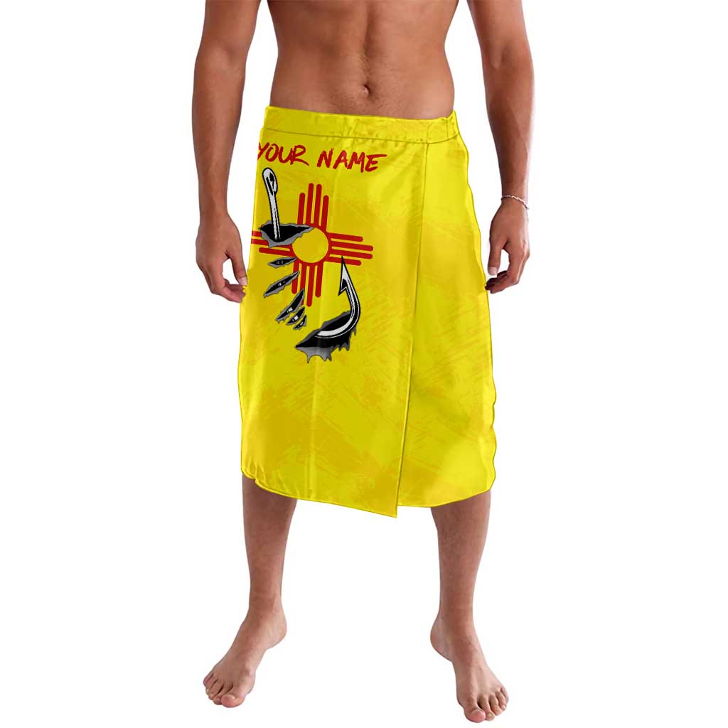 New Mexico Zia Symbol Fish Hook Lavalava Torn Fishing Graphic and Custom Name Design - Wonder Print Shop