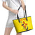 New Mexico Zia Symbol Fish Hook Leather Tote Bag Torn Fishing Graphic and Custom Name Design - Wonder Print Shop