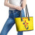 New Mexico Zia Symbol Fish Hook Leather Tote Bag Torn Fishing Graphic and Custom Name Design - Wonder Print Shop