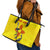 New Mexico Zia Symbol Fish Hook Leather Tote Bag Torn Fishing Graphic and Custom Name Design - Wonder Print Shop