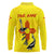 New Mexico Zia Symbol Fish Hook Long Sleeve Polo Shirt Torn Fishing Graphic and Custom Name Design - Wonder Print Shop