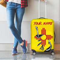 New Mexico Zia Symbol Fish Hook Luggage Cover Torn Fishing Graphic and Custom Name Design - Wonder Print Shop