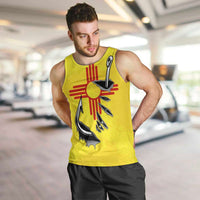 New Mexico Zia Symbol Fish Hook Men Tank Top Torn Fishing Graphic and Custom Name Design - Wonder Print Shop