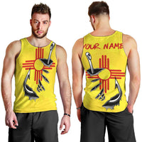 New Mexico Zia Symbol Fish Hook Men Tank Top Torn Fishing Graphic and Custom Name Design - Wonder Print Shop