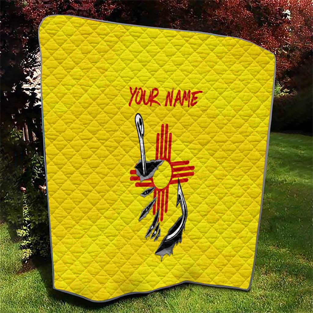 New Mexico Zia Symbol Fish Hook Quilt Torn Fishing Graphic and Custom Name Design - Wonder Print Shop