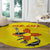 New Mexico Zia Symbol Fish Hook Round Carpet Torn Fishing Graphic and Custom Name Design - Wonder Print Shop