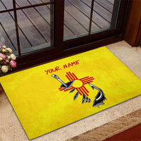 New Mexico Zia Symbol Fish Hook Rubber Doormat Torn Fishing Graphic and Custom Name Design - Wonder Print Shop