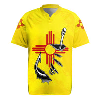 New Mexico Zia Symbol Fish Hook Rugby Jersey Torn Fishing Graphic and Custom Name Design - Wonder Print Shop