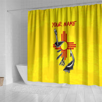 New Mexico Zia Symbol Fish Hook Shower Curtain Torn Fishing Graphic and Custom Name Design - Wonder Print Shop