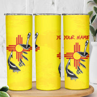New Mexico Zia Symbol Fish Hook Skinny Tumbler Torn Fishing Graphic and Custom Name Design - Wonder Print Shop
