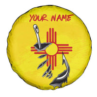 New Mexico Zia Symbol Fish Hook Spare Tire Cover Torn Fishing Graphic and Custom Name Design - Wonder Print Shop