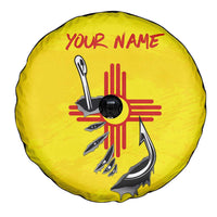 New Mexico Zia Symbol Fish Hook Spare Tire Cover Torn Fishing Graphic and Custom Name Design - Wonder Print Shop