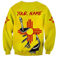 New Mexico Zia Symbol Fish Hook Sweatshirt Torn Fishing Graphic and Custom Name Design - Wonder Print Shop
