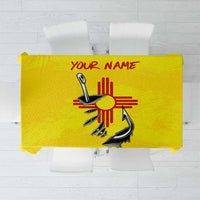 New Mexico Zia Symbol Fish Hook Tablecloth Torn Fishing Graphic and Custom Name Design - Wonder Print Shop