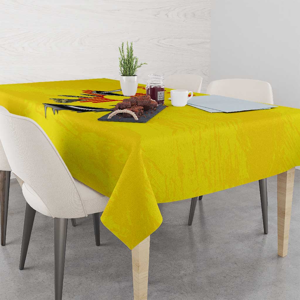 New Mexico Zia Symbol Fish Hook Tablecloth Torn Fishing Graphic and Custom Name Design - Wonder Print Shop