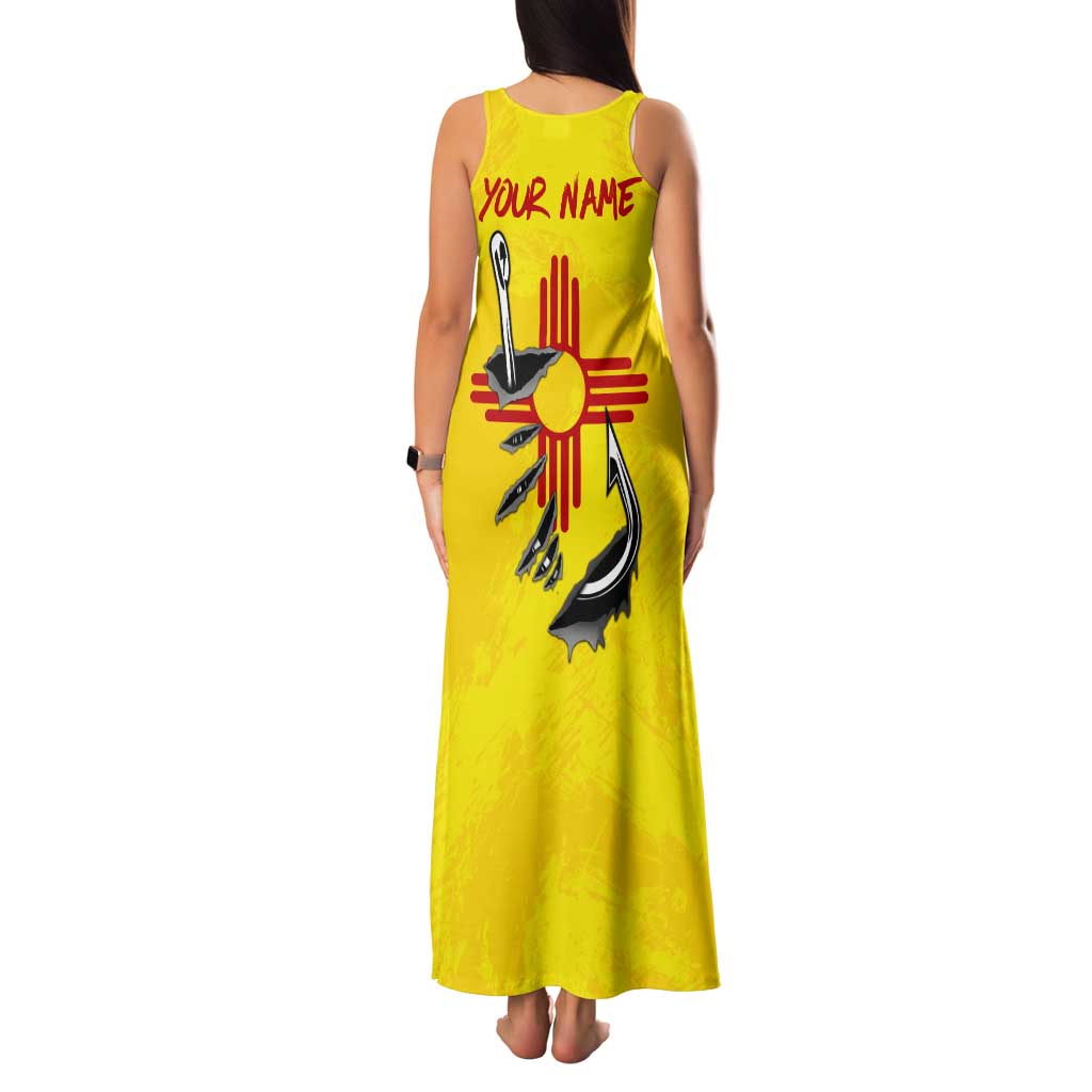 New Mexico Zia Symbol Fish Hook Tank Maxi Dress Torn Fishing Graphic and Custom Name Design - Wonder Print Shop